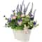12" Lavender & Mixed Spring Floral in Weathered Ceramic Pot